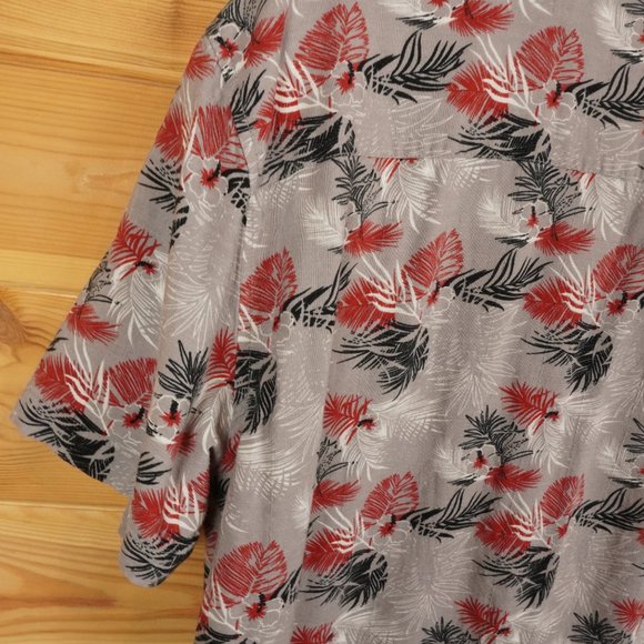 Solemar‎ Bamboo Fiber Gray Hawaiian Palm Short Sleeve Shirt Size Small - Picture 5 of 6